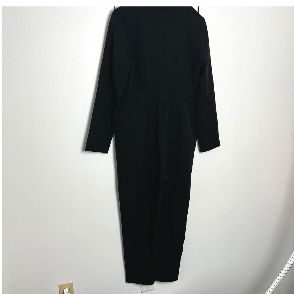 Express Black Long Sleeve Collared Jumpsuit Romper Pants Woman's Size 8 - Picture 5 of 7